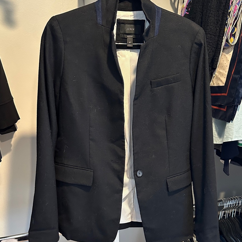 NWOT J.CREW Black Wool Blazer, Size 8 Tall